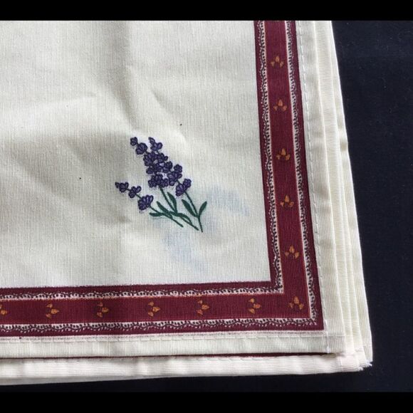 4 soft yellow and red border napkin serviettes lavender flowers - Picture 6 of 7